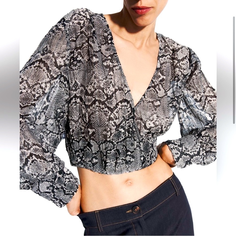 Zara snake print top